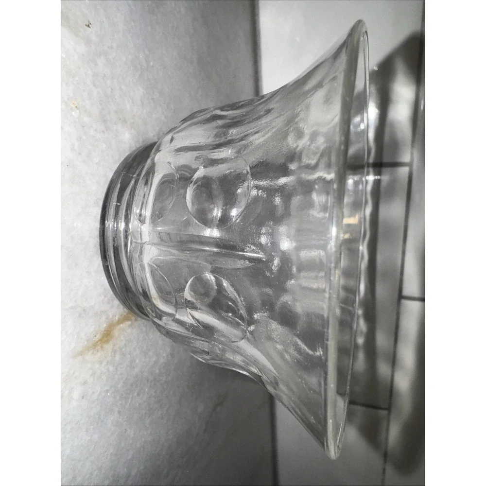 Vintage Clear Glass‎ Flared Sherbet Dish Thumb Dots & Vertical Lines Dansk?
